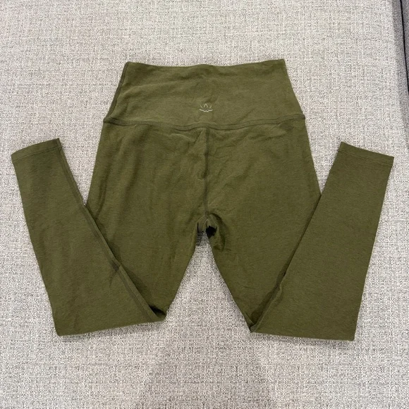 Beyond Yoga Caught in the Midi High Waisted Olive Green Leggings - Picture 5 of 9